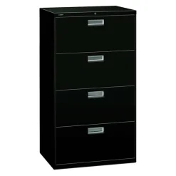 HON 600 30"W x 18"D Lateral 4-Drawer File Cabinet With Lock, Black