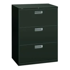 HON 600 30"W x 18"D Lateral 3-Drawer File Cabinet With Lock, Charcoal