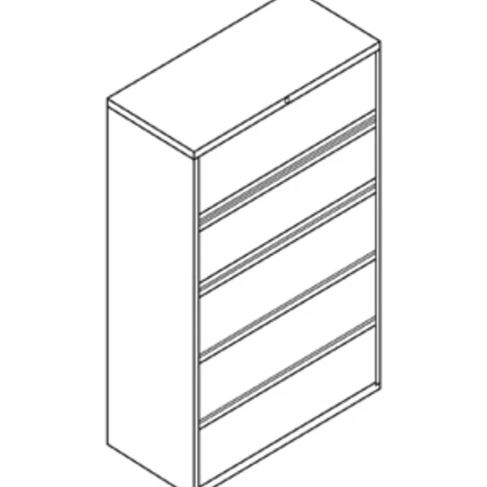 HON 800 36"W x 19-1/4"D Lateral 4-Drawer File Cabinet With Lock, Light Gray