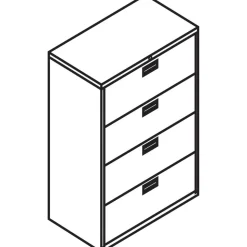 HON 600 36"W x 18"D Lateral 4-Drawer File Cabinet With Lock, Charcoal
