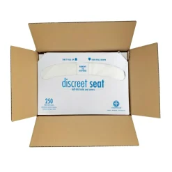 Hospeco Discreet Seat Half-Fold Toilet Seat Covers, White, 250 Sheets Per Pack, Case Of 20 Packs
