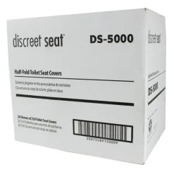 Hospeco Discreet Seat Half-Fold Toilet Seat Covers, White, 250 Sheets Per Pack, Case Of 20 Packs