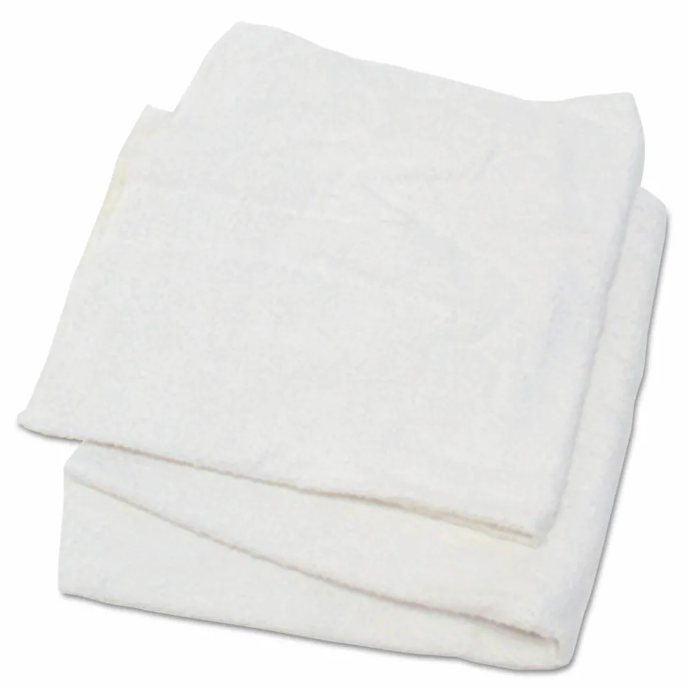 HOSPECO Woven Terry Rags, White, 15 x 17, 25 lb/Carton