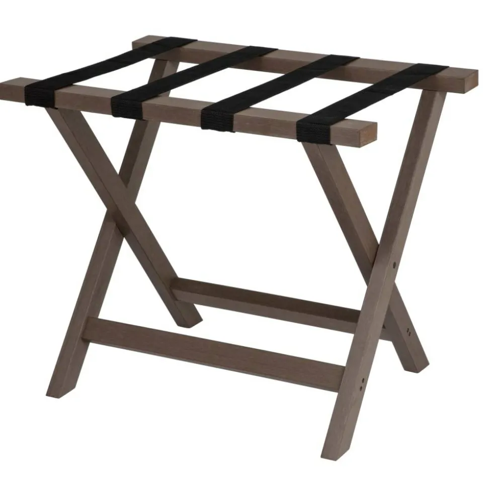 Hospitality 1 Source Composite Luggage Racks, 21”H x 22”W x 18”D, Chestnut, Pack Of 2 Racks