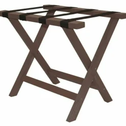 Hospitality 1 Source Composite Luggage Racks, 21”H x 22”W x 18”D, Chestnut, Pack Of 2 Racks