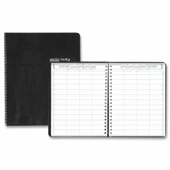 House of Doolittle Eight-Person Group Practice Daily Appointment Book, 11 x 8.5, Black Cover, 12-Month (Jan to Dec): 2027, 2027 Calendar