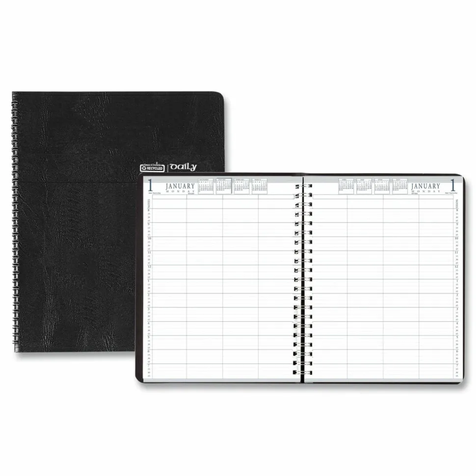 House of Doolittle Eight-Person Group Practice Daily Appointment Book, 11 x 8.5, Black Cover, 12-Month (Jan to Dec): 2027, 2027 Calendar