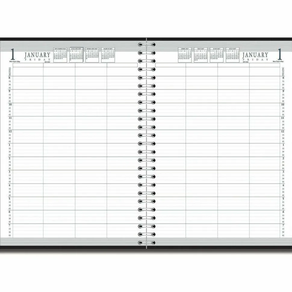 House of Doolittle Eight-Person Group Practice Daily Appointment Book, 11 x 8.5, Black Cover, 12-Month (Jan to Dec): 2027, 2027 Calendar