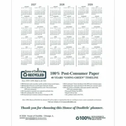 House of Doolittle 24-Month Recycled Ruled Monthly Planner, 11 x 8.5, Black Cover, 24-Month: Jan 2027 to Dec 2028, 2027 to 2028 Calendar