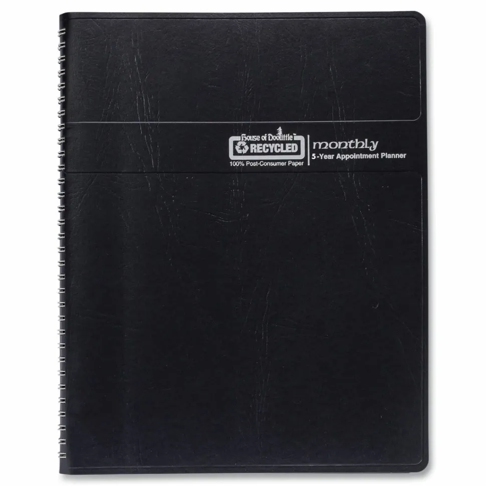House of Doolittle Recycled Monthly 5-Year/62-Month Planner, 11 x 8.5, Black Cover, 62-Month: Dec 2026 to Jan 2032, 2027 to 2031 Calendar