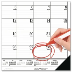 House of Doolittle Recycled One-Color Refillable Monthly Desk Pad Calendar, 22 x 17, White Sheets, Black Binding/Corners,12-Month(Jan-Dec): 2027, 2027 Calendar