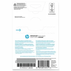 HP Advanced Photo Paper for Inkjet Printers, Glossy, 4