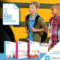 HP BrightWhite24 Inkjet Paper, 1 Ream, White, Letter Size (8 1/2" x 11"), Ream Of 500 Sheets, 24 Lb, 100 Brightness