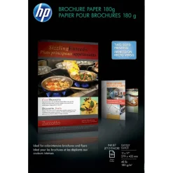HP Brochure Inkjet Paper, Glossy, White, Ledger Size (11" x 17"), Pack Of 150 Sheets, 48 Lb, 98 Brightness