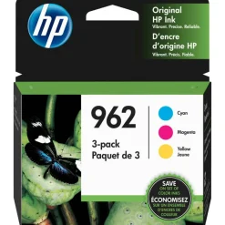 HP 962 Cyan, Magenta, Yellow Ink Cartridges, Pack Of 3, 3YP00AN
