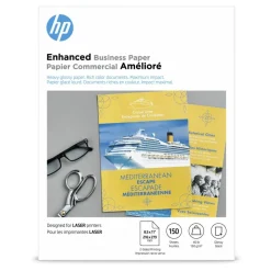 HP Enhanced Business Paper for Laser Printers, Glossy, Letter Size (8 1/2" x 11"), Heavy 40 Lb, Pack Of 150 Sheets (Q6611A)