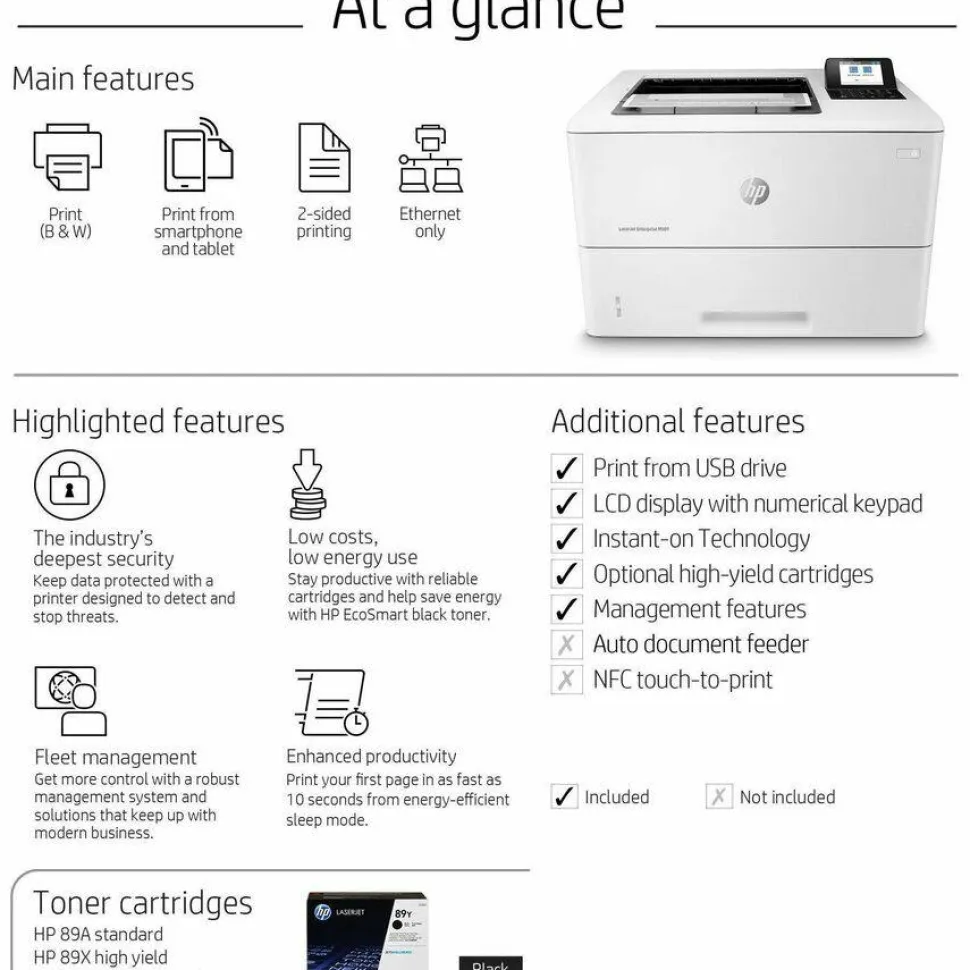 HP LaserJet Enterprise M507dn Laser Printer