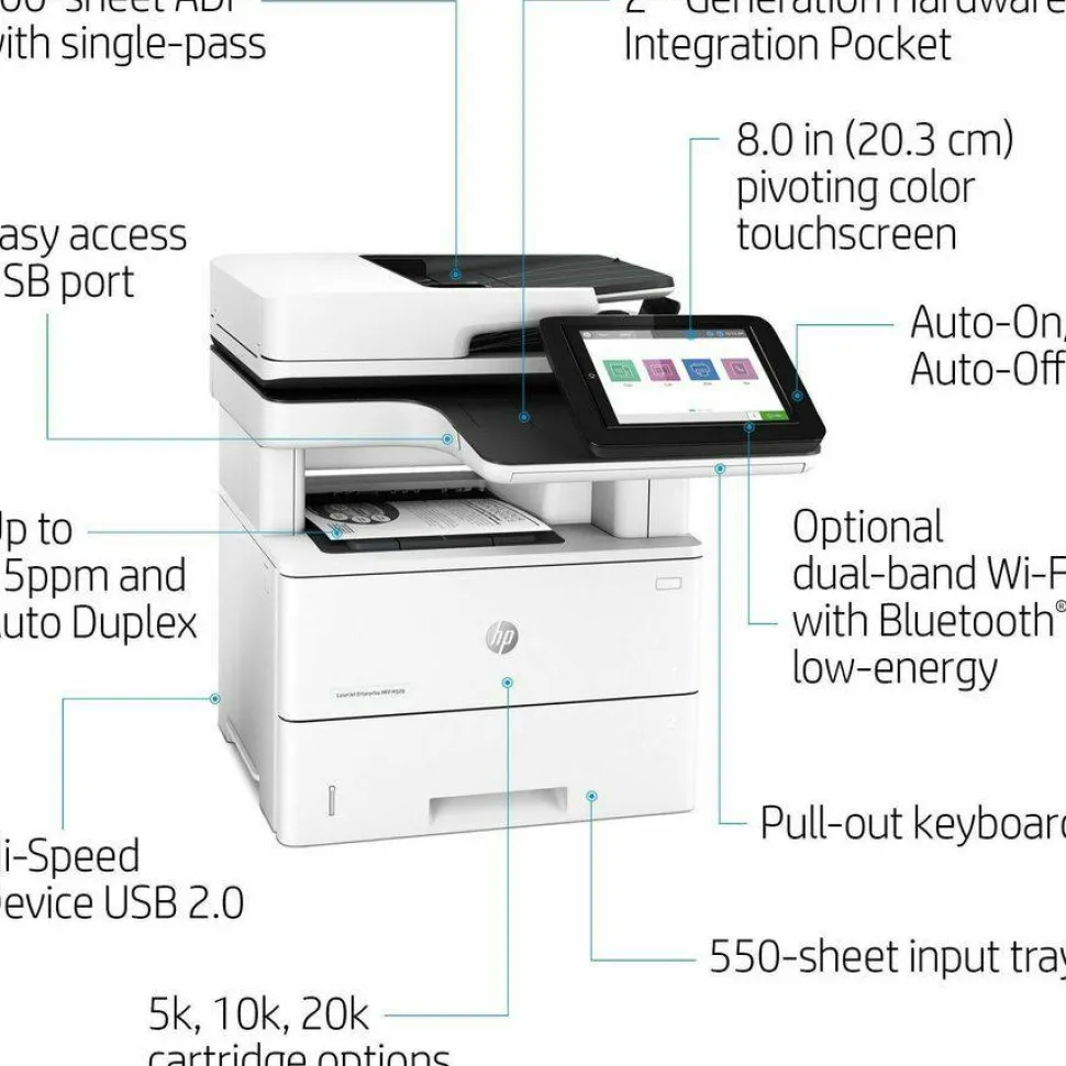 HP LaserJet Enterprise MFP M528dn Multifunction Laser Printer, Copy/Print/Scan