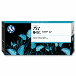 HP 727 Matte Black High-Yield Ink Cartridge, C1Q12A