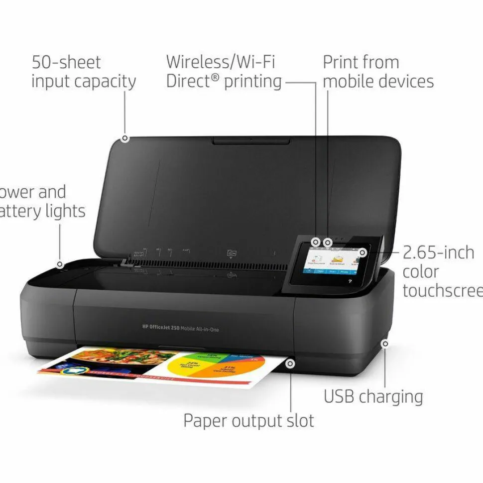 HP OfficeJet 250 Wireless Inkjet All-In-One Color Printer