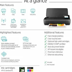 HP OfficeJet 250 Wireless Inkjet All-In-One Color Printer