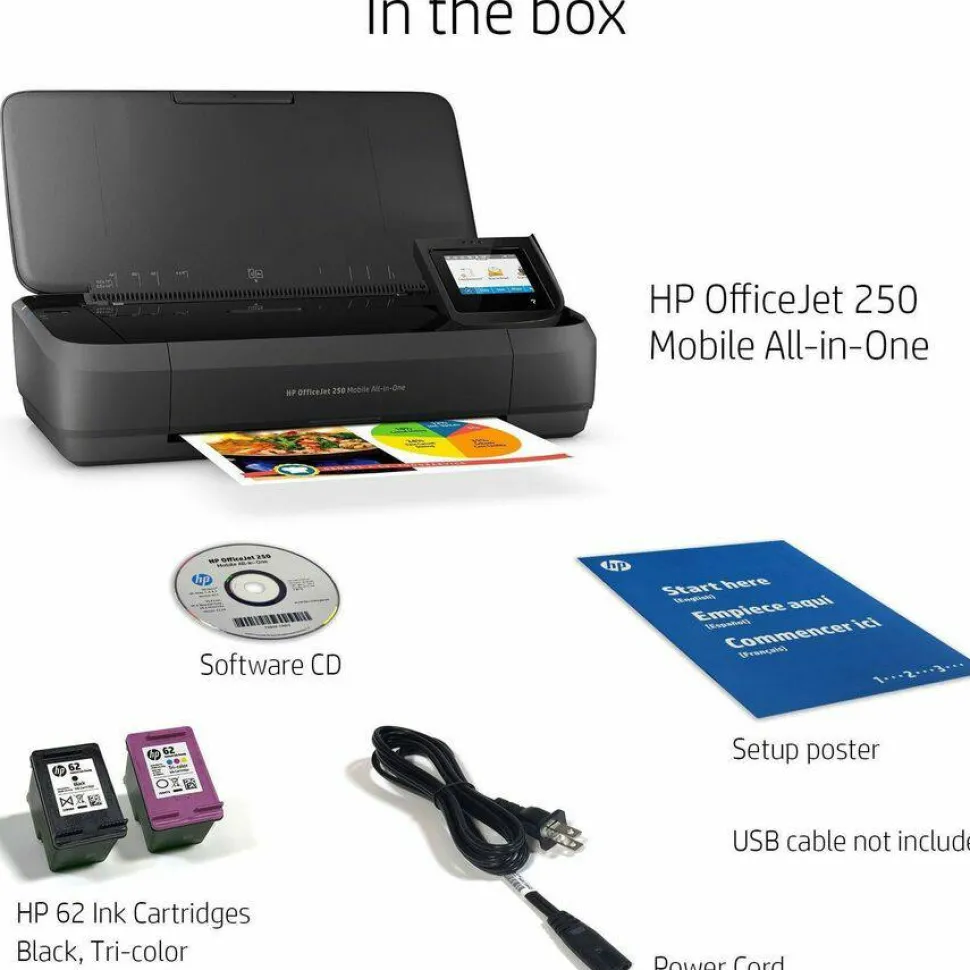 HP OfficeJet 250 Wireless Inkjet All-In-One Color Printer