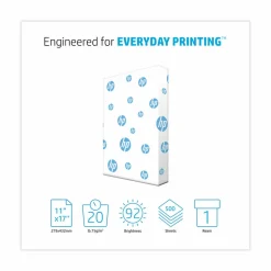 HP Office Multi-Use Printer & Copy Paper, White, Ledger (11" x 17"), 500 Sheets Per Ream, 20 Lb, 87 Brightness