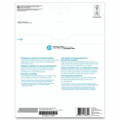 HP Premium Plus Photo Paper for Inkjet Printers, Glossy, Letter Size (8 1/2" x 11"), 80 Lb, Pack Of 50 Sheets (CR664A)