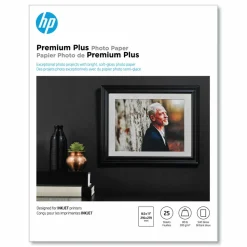 HP Premium Plus Photo Paper for Inkjet Printers, Soft Gloss, Letter Size (8 1/2