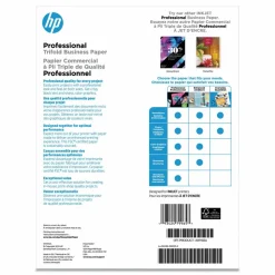 HP Professional Trifold Business Paper, 48 lb Bond Weight, 8.5 x 11, Glossy White, 150/Pack
