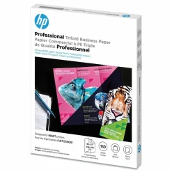HP Professional Trifold Business Paper, 48 lb Bond Weight, 8.5 x 11, Glossy White, 150/Pack