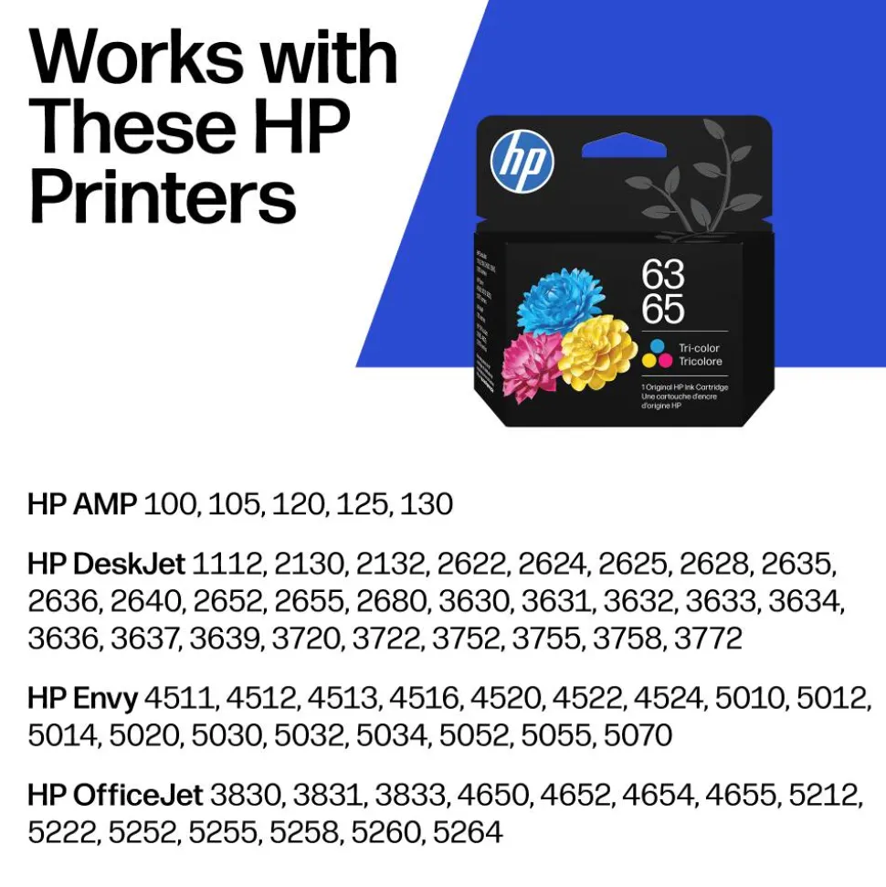 HP 63/65 Tri-color Original Ink Crtg