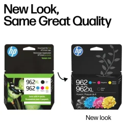 HP 962XL Black/962 Cyan; Magenta; Yellow High-Yield Ink Cartridges, Pack Of 4, 3JB34AN
