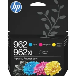 HP 962XL Black/962 Cyan; Magenta; Yellow High-Yield Ink Cartridges, Pack Of 4, 3JB34AN