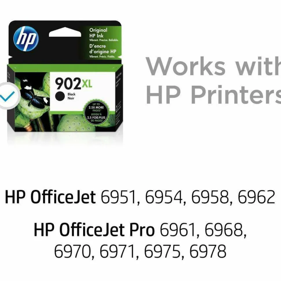 HP 902XL Black High-Yield Ink Cartridge, T6M14AN
