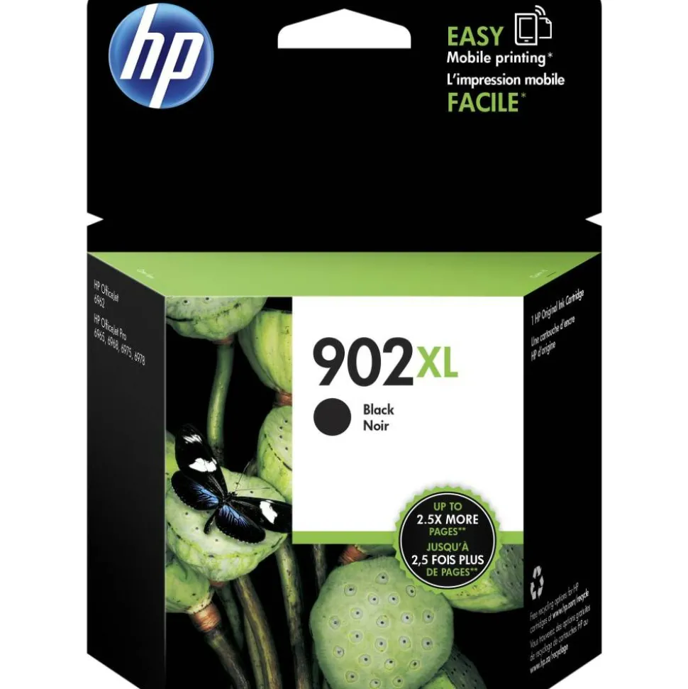 HP 902XL Black High-Yield Ink Cartridge, T6M14AN