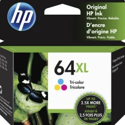 HP 64XL Tri-Color High-Yield Ink Cartridge, N9J91AN