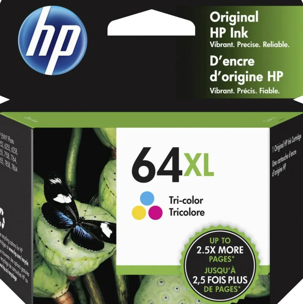 HP 64XL Tri-Color High-Yield Ink Cartridge, N9J91AN