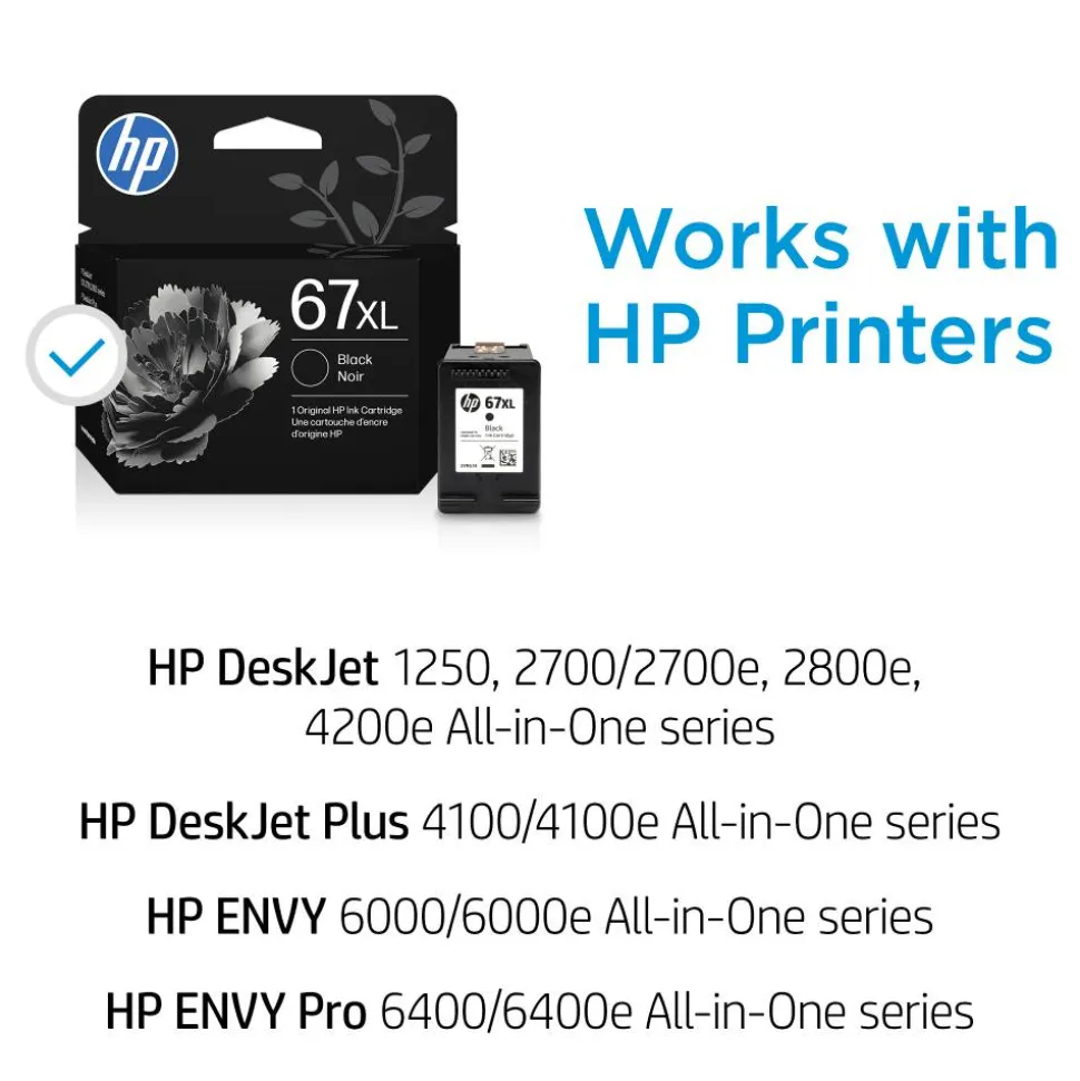 HP 67XL, (3YM57AN) High-Yield Black Original Ink Cartridge
