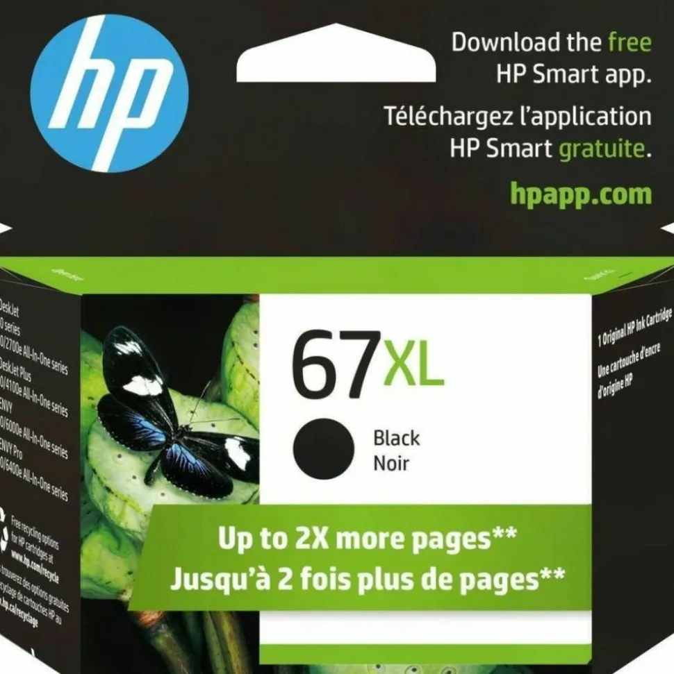 HP 67XL, (3YM57AN) High-Yield Black Original Ink Cartridge