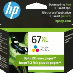 HP 67XL, (3YM58AN) High-Yield Tri-Color Original Ink Cartridge