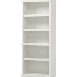 72"H 5-Shelf Bookcase, Arctic White