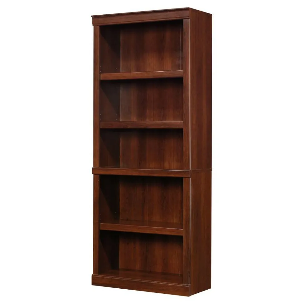 72"H 5-Shelf Bookcase, Mulled Cherry
