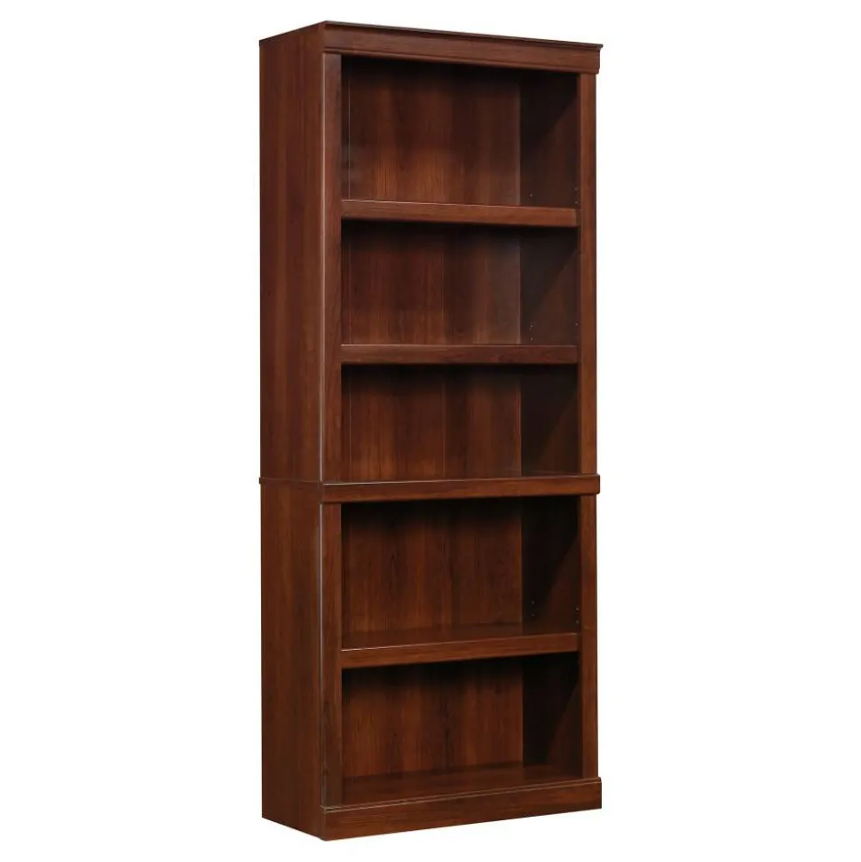 72"H 5-Shelf Bookcase, Mulled Cherry