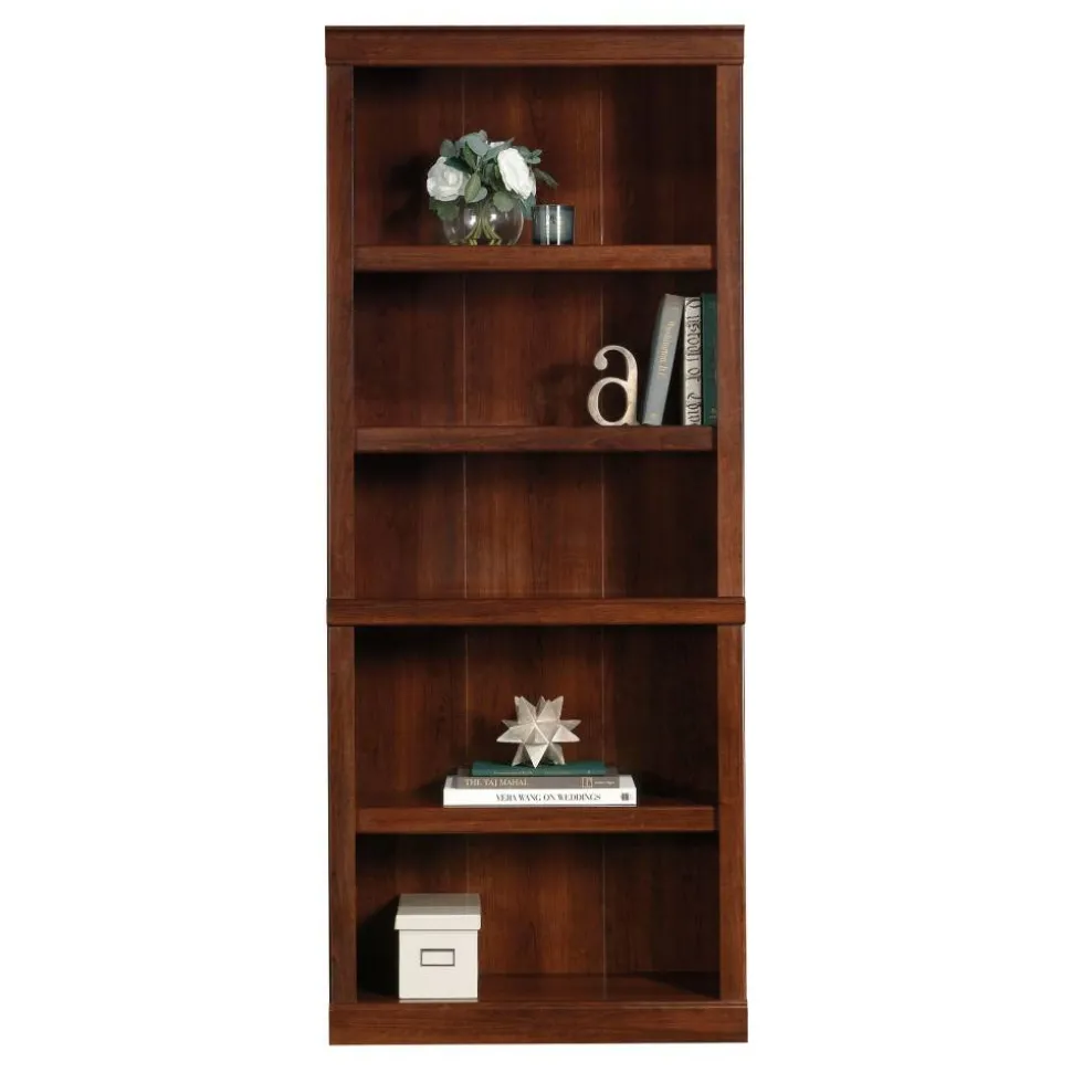 72"H 5-Shelf Bookcase, Mulled Cherry