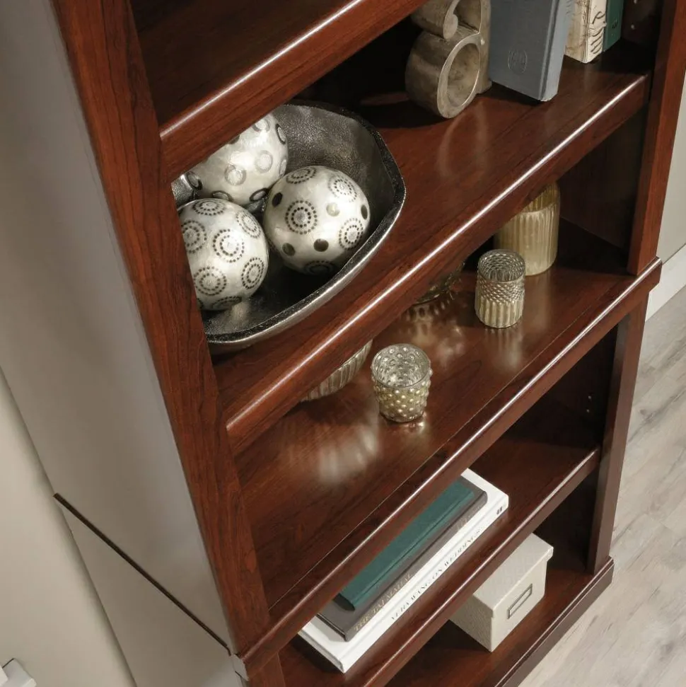 72"H 5-Shelf Bookcase, Mulled Cherry