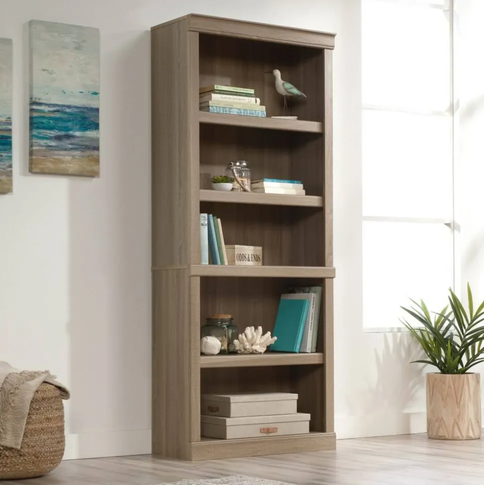 72"H 5-Shelf Bookcase, Spring Oak