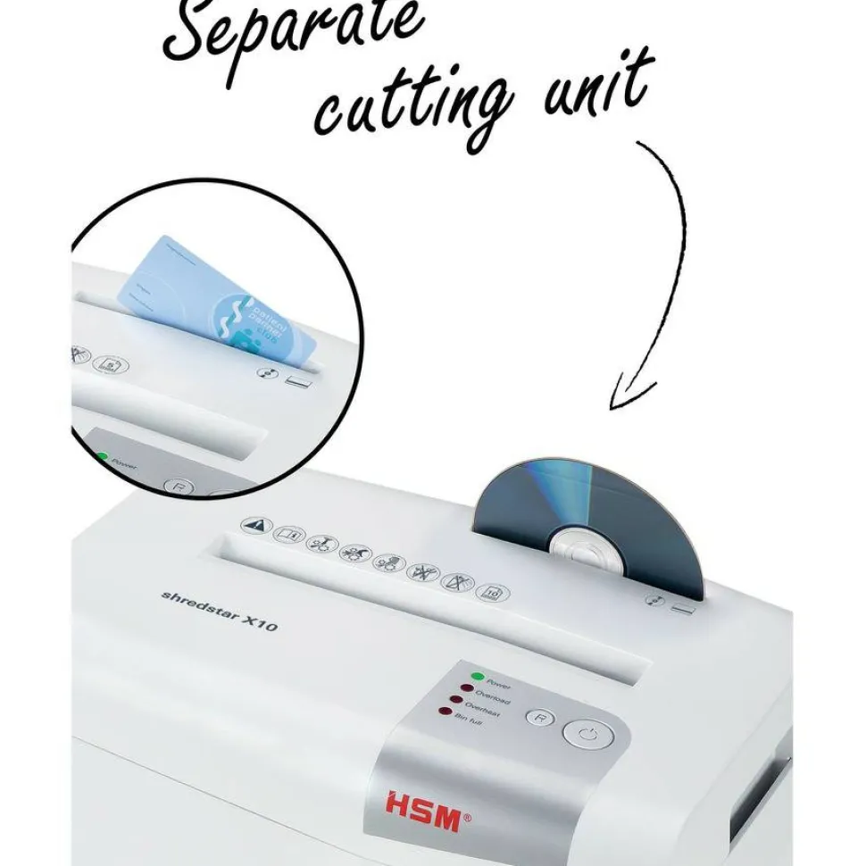 HSM Shredstar 10 Sheet Cross-Cut Shredder, X10