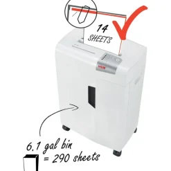 HSM shredstar X14 14 Sheet Cross-Cut Shredder, HSM1057W