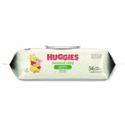 Huggies Natural Care Sensitive Baby Wipes, 6.6 x 6.86, Unscented, White, 56 Wipes/Pack, 3 Packs/Carton